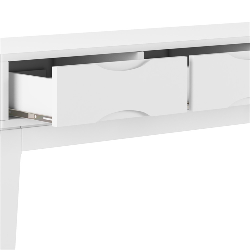 Pemberly Row 54 in Mid-Century Console Sofa Table in White Finish
