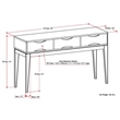 Pemberly Row 54 in Mid-Century Console Sofa Table in White Finish