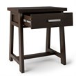 Pemberly Row 1 Drawer Wood Nightstand in Dark Chestnut Brown