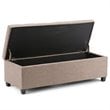 Pemberly Row Rectangle Storage Ottoman Bench in Fawn Brown Fabric