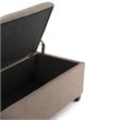 Pemberly Row Rectangle Storage Ottoman Bench in Fawn Brown Fabric