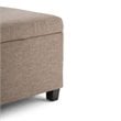 Pemberly Row Rectangle Storage Ottoman Bench in Fawn Brown Fabric