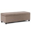 Pemberly Row Rectangle Storage Ottoman Bench in Fawn Brown Fabric