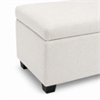 Pemberly Row Solid Wood Ottoman Bench with Boucle Upholstery in Ivory