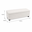 Pemberly Row Solid Wood Ottoman Bench with Boucle Upholstery in Ivory