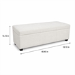 Pemberly Row Solid Wood Ottoman Bench in Alabaster Ivory Polyester Blend