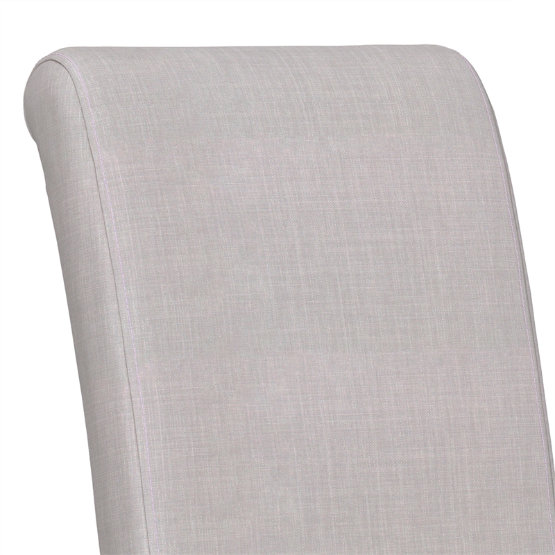 Pemberly Row Parson Dining Chair Set of 2 in Light Beige Linen Look Fabric