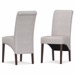 Pemberly Row Parson Dining Chair Set of 2 in Light Beige Linen Look Fabric