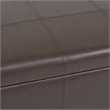 Pemberly Row Faux Leather Storage Bench in Chocolate Brown