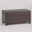 Pemberly Row Faux Leather Storage Bench in Chocolate Brown