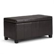 Pemberly Row Faux Leather Storage Bench in Tanners Brown