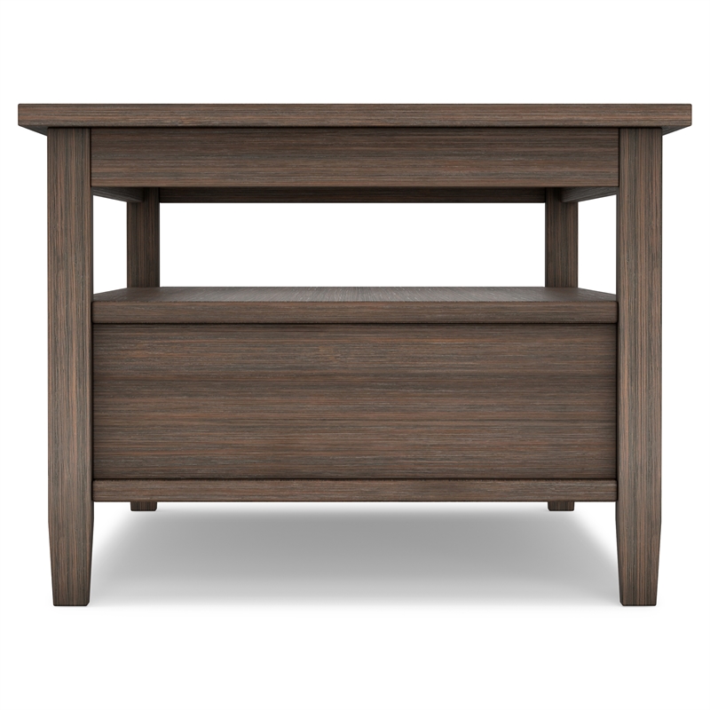 Pemberly Row 48-Inch Wide Solid Wood Coffee Table in Farmhouse Brown