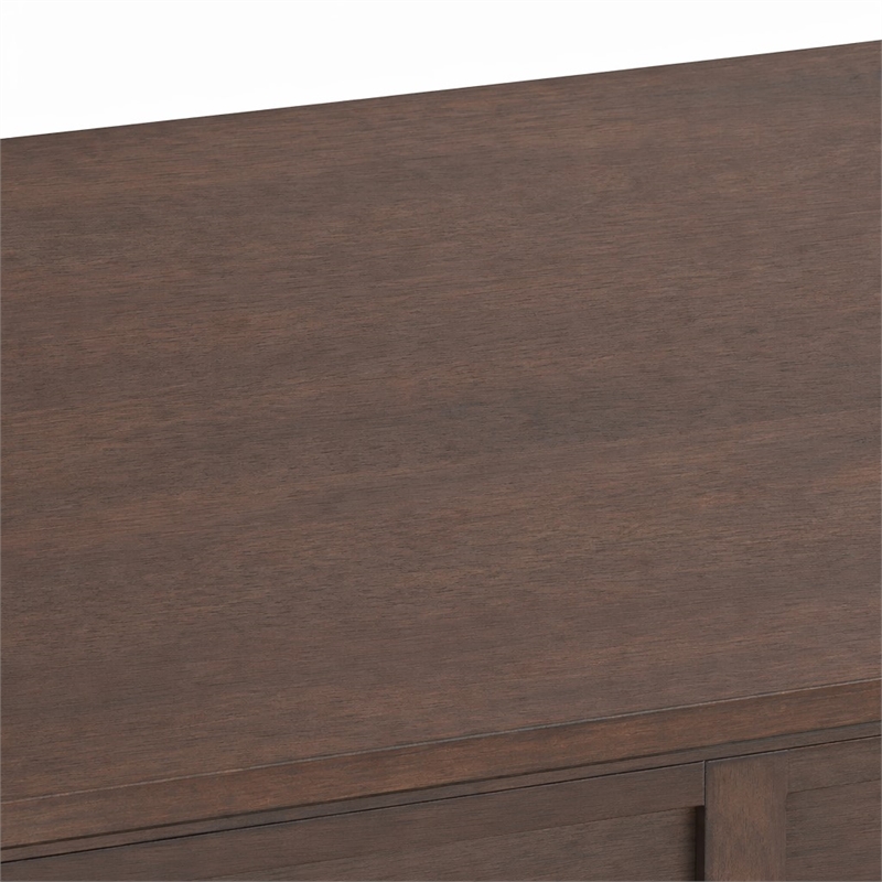 Pemberly Row 48-Inch Solid Wood Transitional Desk in Russet Brown
