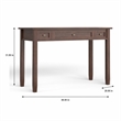 Pemberly Row 48-Inch Solid Wood Transitional Desk in Russet Brown