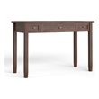 Pemberly Row 48-Inch Solid Wood Transitional Desk in Russet Brown