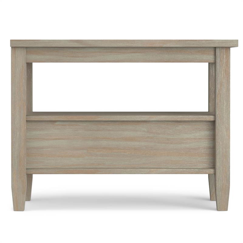 Pemberly Row Solid Wood Narrow Side Table with Drawer in Distressed Grey