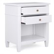 Pemberly Row Transitional Wood Bedside Nightstand Table in White