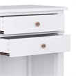 Pemberly Row Transitional Wood Bedside Nightstand Table in White