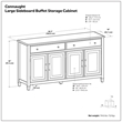 Pemberly Row Solid Wood Wide Sideboard Buffet Cabinet in White