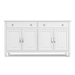Pemberly Row Solid Wood Wide Sideboard Buffet Cabinet in White