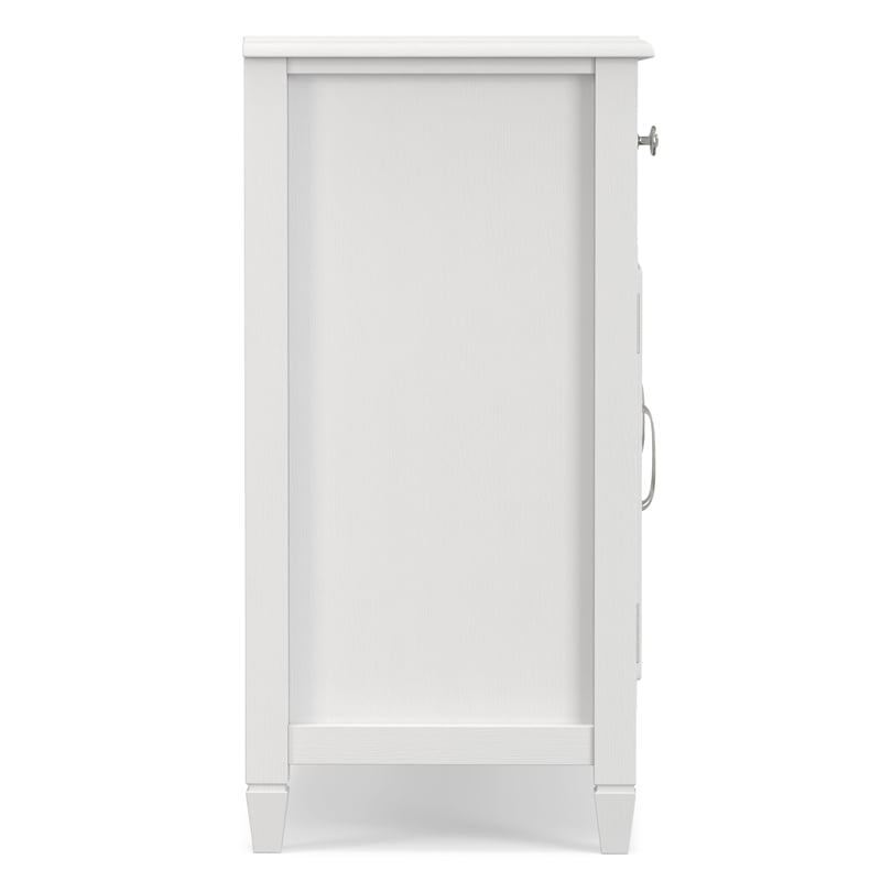 Pemberly Row Solid Wood Wide Sideboard Buffet Cabinet in White