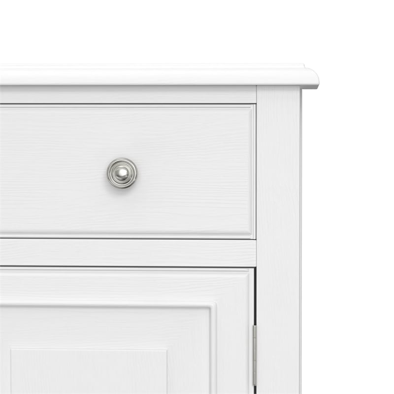 Pemberly Row Solid Wood Wide Sideboard Buffet Cabinet in White