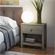 Pemberly Row 24 in Solid Wood Bedside Nightstand Table in Distressed Gray