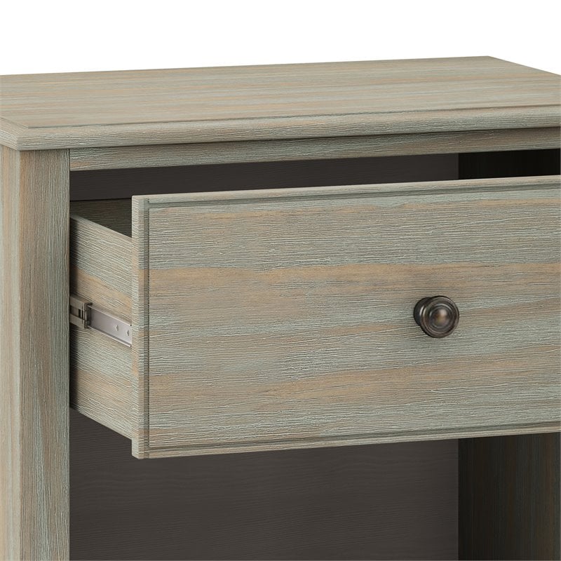 Pemberly Row 24 in Solid Wood Bedside Nightstand Table in Distressed Gray