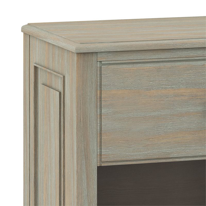 Pemberly Row 24 in Solid Wood Bedside Nightstand Table in Distressed Gray