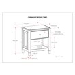 Pemberly Row 24 in Solid Wood Bedside Nightstand Table in Distressed Gray