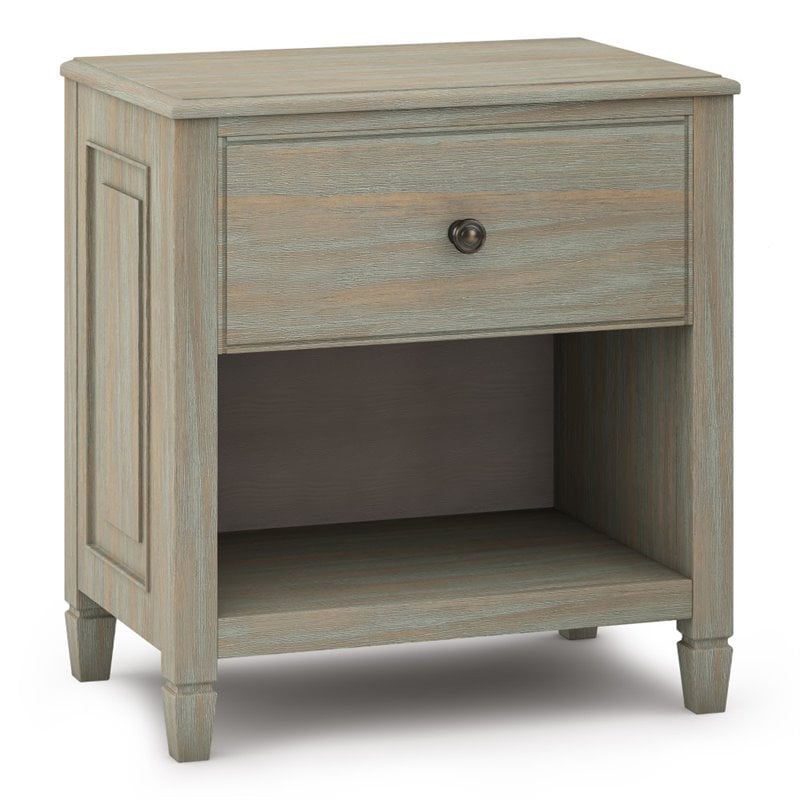 Pemberly Row 24 in Solid Wood Bedside Nightstand Table in Distressed Gray