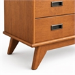 Pemberly Row Mid Century Bedside Table with Drawers in Teak Brown