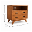Pemberly Row Mid Century Bedside Table with Drawers in Teak Brown