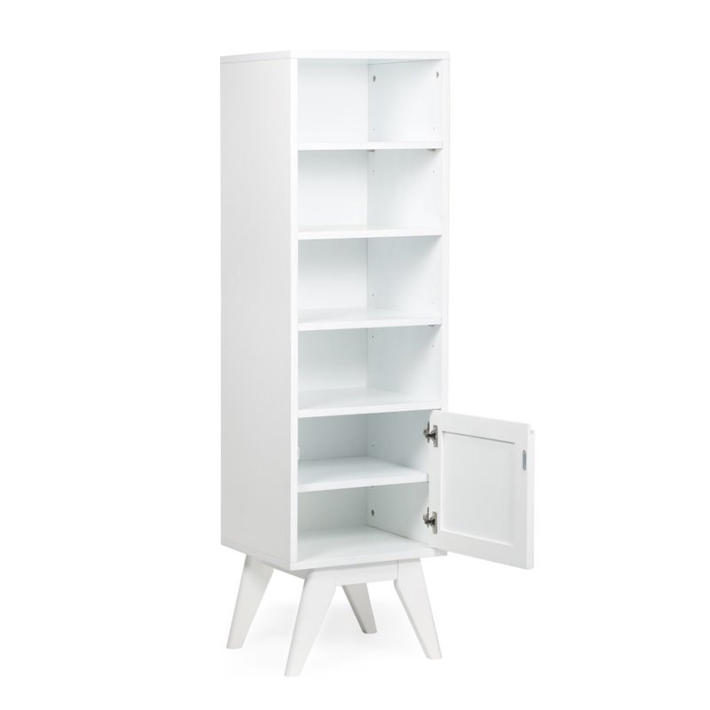 Pemberly Row Bathroom Tower with Tempered Glass in Pure White