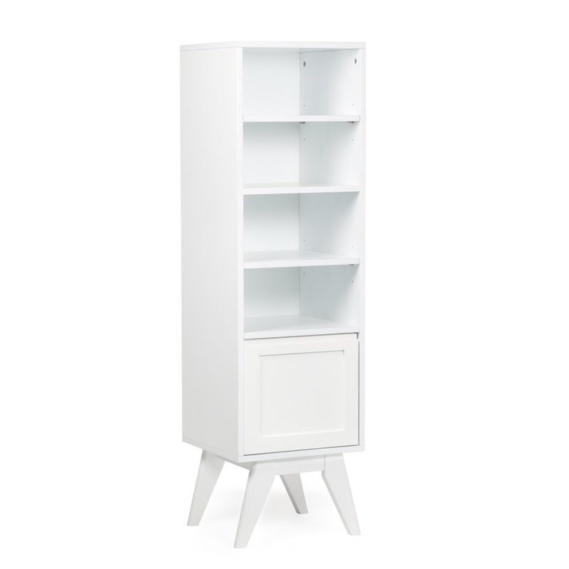 Pemberly Row Bathroom Tower with Tempered Glass in Pure White
