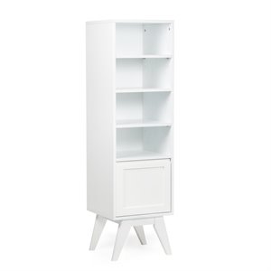 Pemberly Row Bathroom Tower with Tempered Glass in Pure White