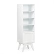 Pemberly Row Bathroom Tower with Tempered Glass in Pure White