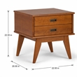 Pemberly Row Solid Hardwood Rectangle Side Table in Teak Brown