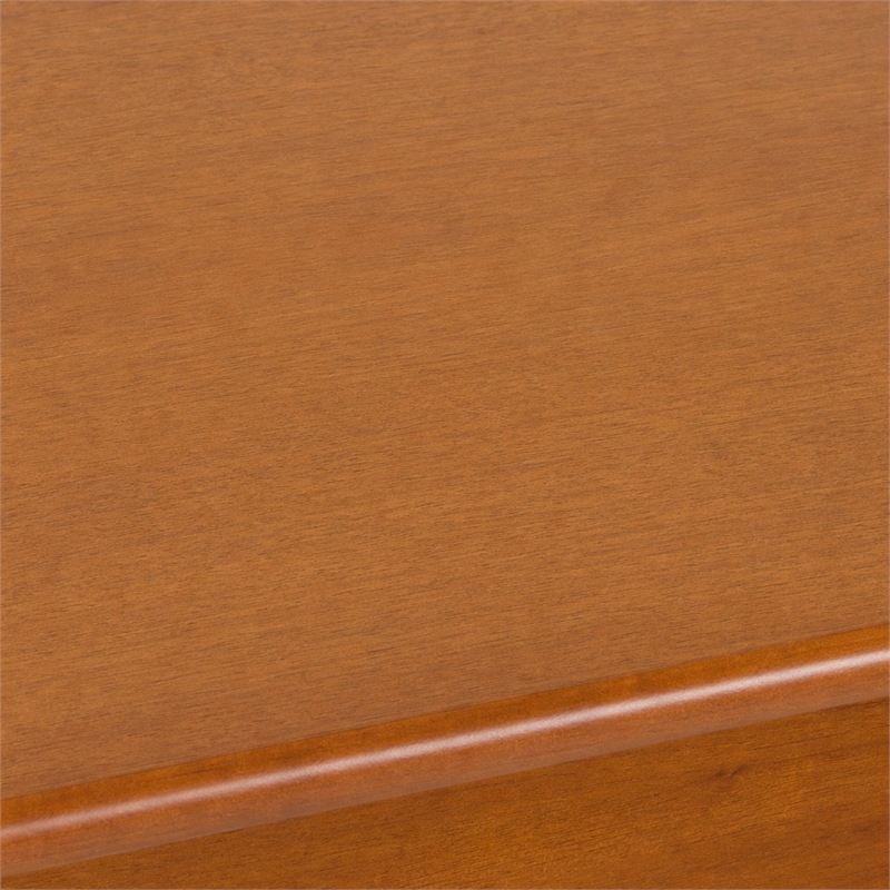 Pemberly Row Solid Hardwood Rectangle Side Table in Teak Brown