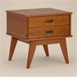Pemberly Row Solid Hardwood Rectangle Side Table in Teak Brown