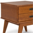 Pemberly Row Solid Hardwood Rectangle Side Table in Teak Brown