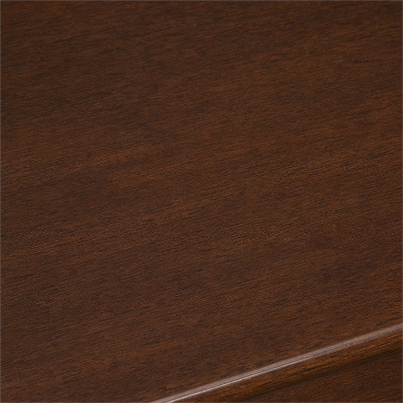 Pemberly Row Solid Wood Side Table with 2 Drawers in Auburn Brown