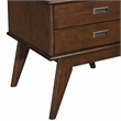 Pemberly Row Solid Wood Side Table with 2 Drawers in Auburn Brown