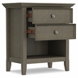 Pemberly Row 24 Inch Transitional Bedside Table with Drawers in Farmhouse Gray