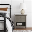 Pemberly Row 24 Inch Transitional Bedside Table with Drawers in Farmhouse Gray