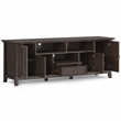 Pemberly Row 72 Inch Transitional TV Stand in Brunette Brown with Storage