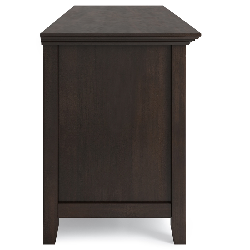 Pemberly Row 72 Inch Transitional TV Stand in Brunette Brown with Storage