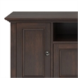 Pemberly Row 72 Inch Transitional TV Stand in Brunette Brown with Storage