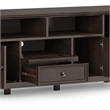Pemberly Row 72 Inch Transitional TV Stand in Brunette Brown with Storage