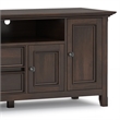 Pemberly Row 72 Inch Transitional TV Stand in Brunette Brown with Storage